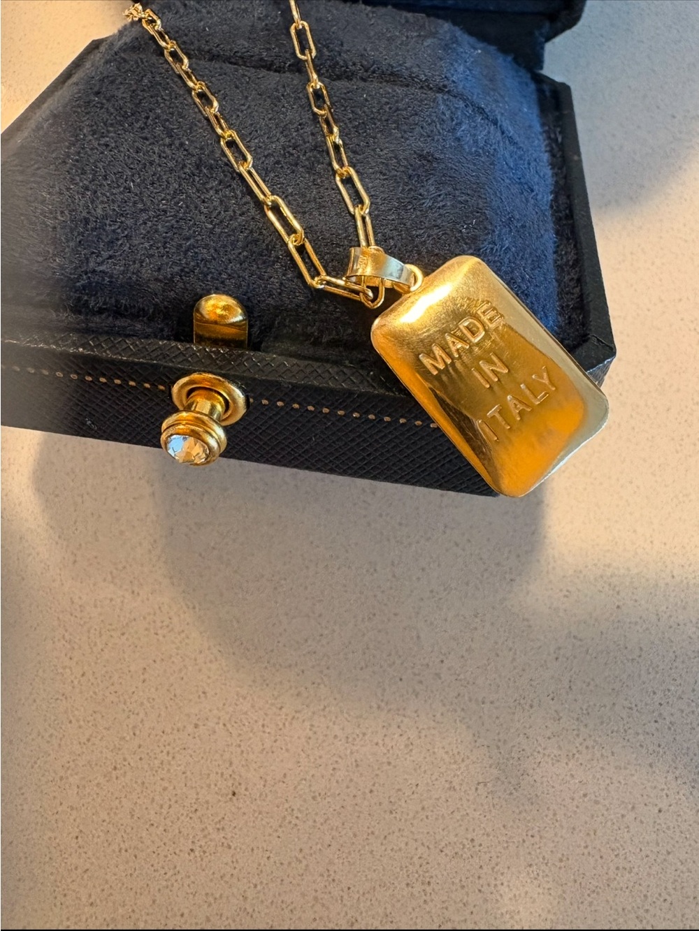 Gold-tone over Sterling Silver “Made in Italy” brand. Pendant Necklace